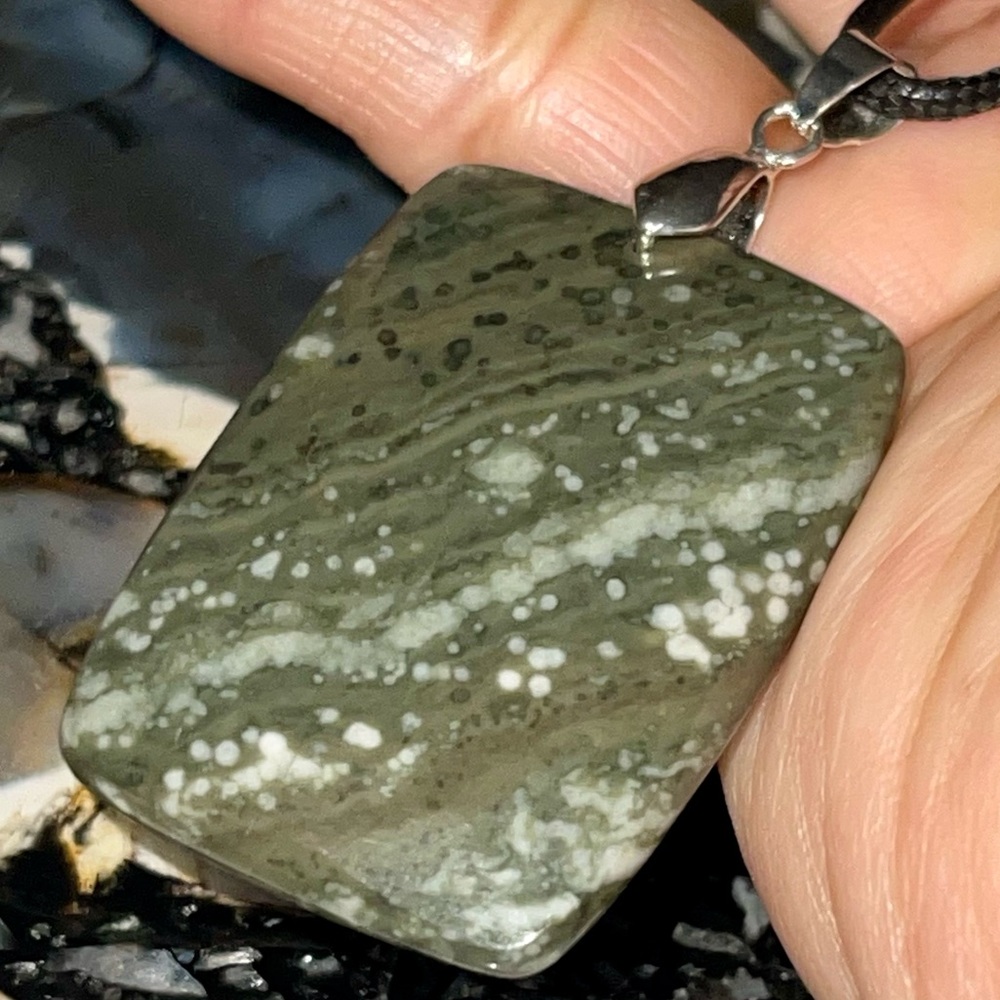Pretty Dallasite Jasper Pendant 2”